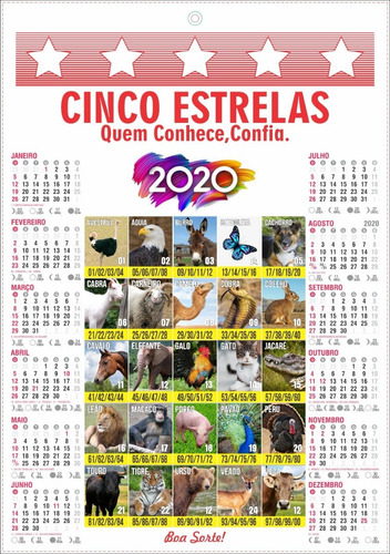 5000 Calendários De Bolso Dezenas Loteca - Jogo Do Bicho